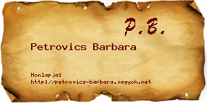 Petrovics Barbara névjegykártya